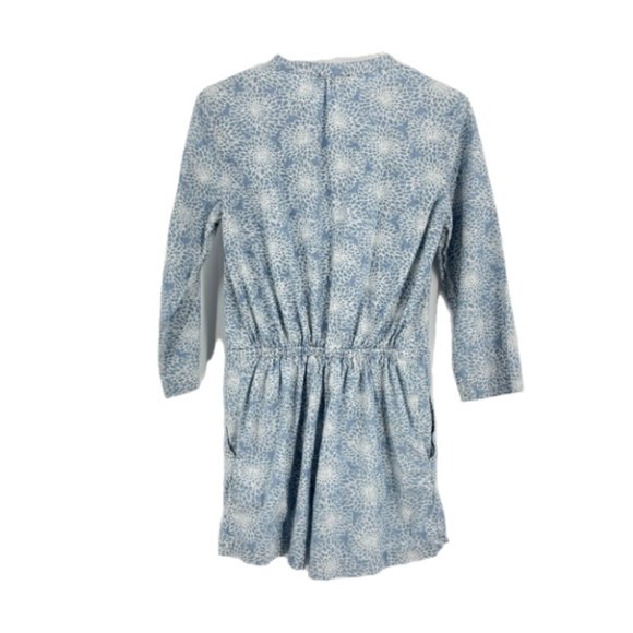 J. Crew Mercantile Romper Blue White Three-Quarter Sleeve Printed Preppy Size 00 - Picture 9 of 9